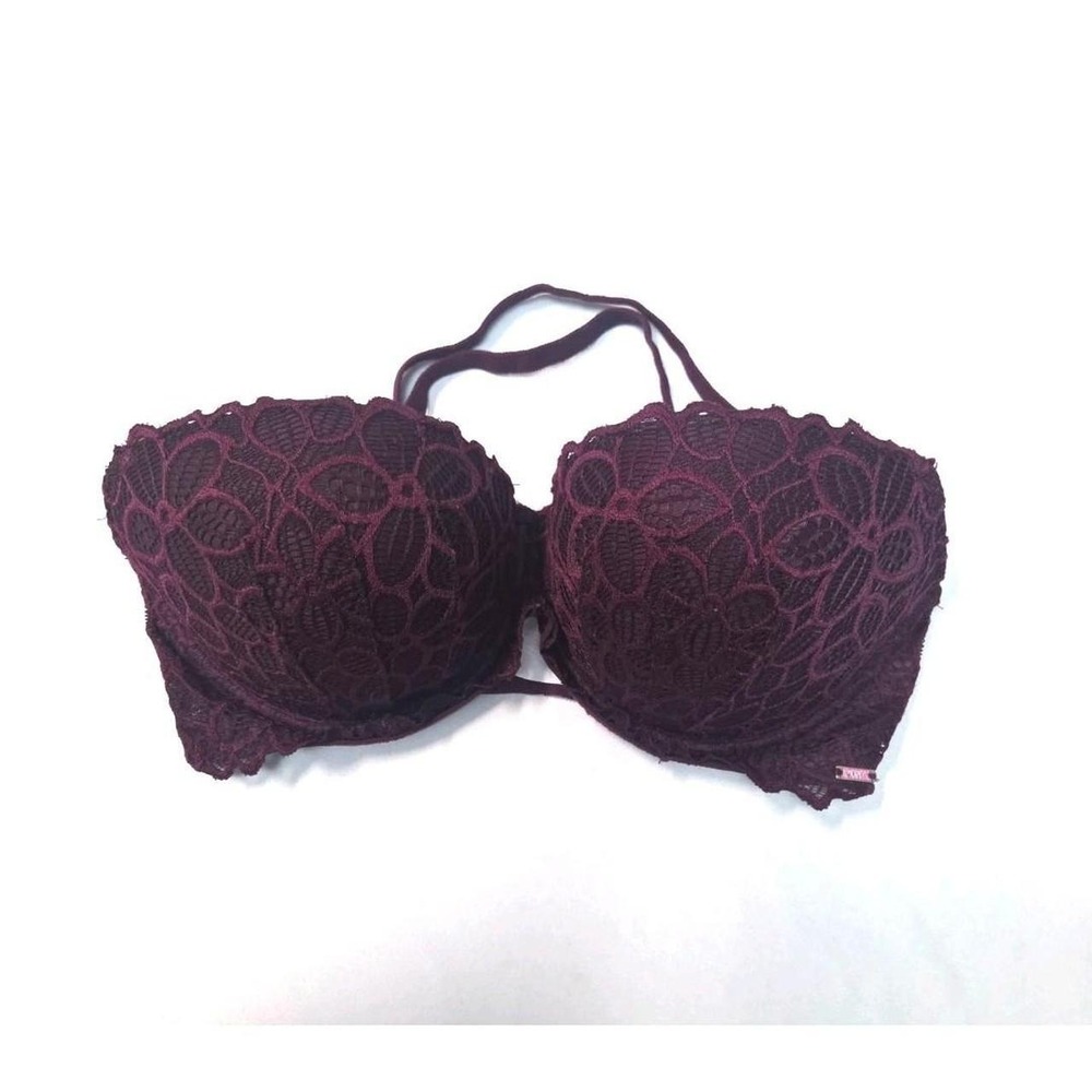 Trendy Victoria's Secret-Lace-Deep‎ purple-Push-Up Bra 32DD-Sexy Lingerie